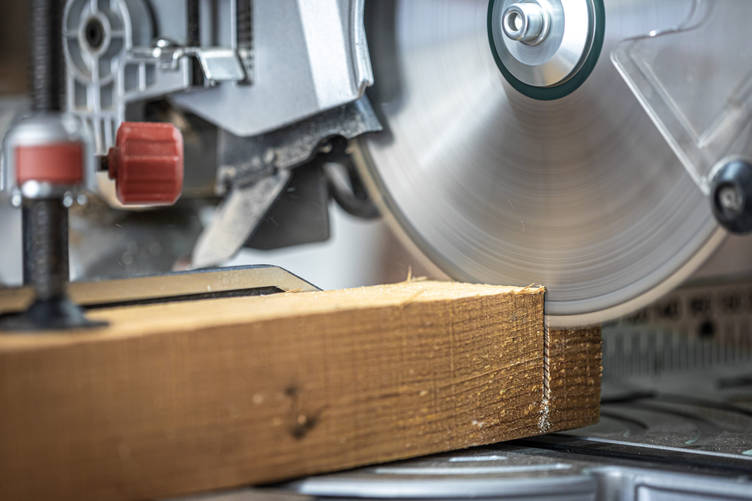 circular saw miter saw photographed workshop atmosphere scaled