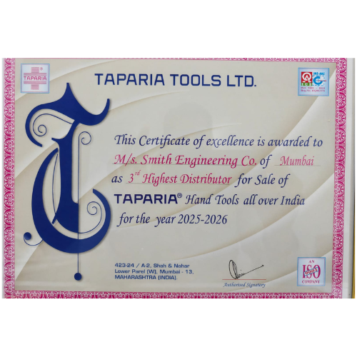 Taparia tools Certification